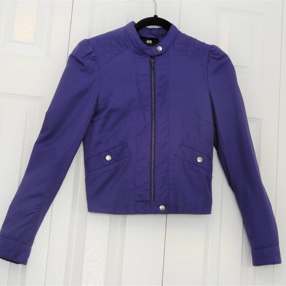 H&M Purple woman’s or junior’s Bomber Jacket in size 2 - Picture 1 of 14